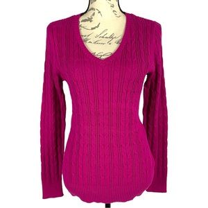 St. John’s Bay Women’s V-Neck Cable Knit Sweater